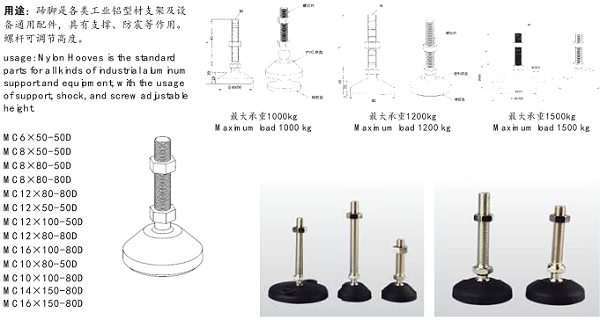 铝型材尼龙蹄脚